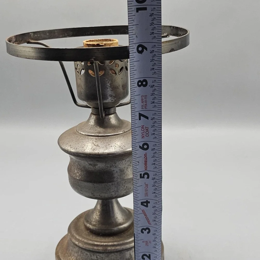 Vintage Nickle Plated Oil Lamp Converted Not Working Parts & Repair Rusty
